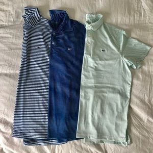 THREE vineyard vines Golf Polos